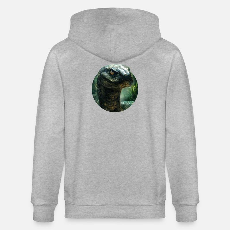 Design de serpent - Veste à capuche bio CULTIVATOR Stanley/Stella Unisexe - gris chiné