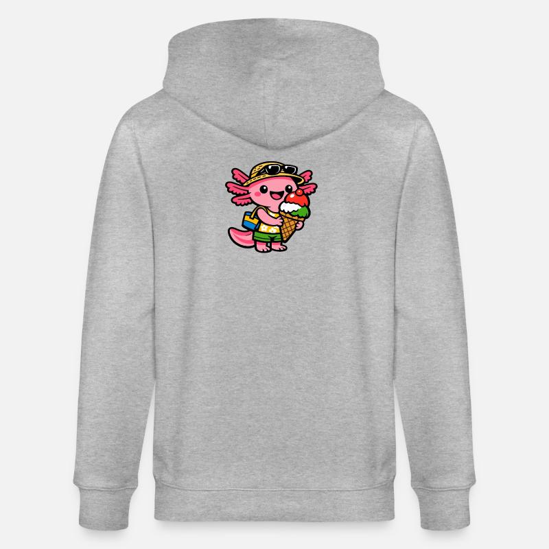 Créature de Glace Ensoleillée avec Chapeau - Veste à capuche bio CULTIVATOR Stanley/Stella Unisexe - gris chiné