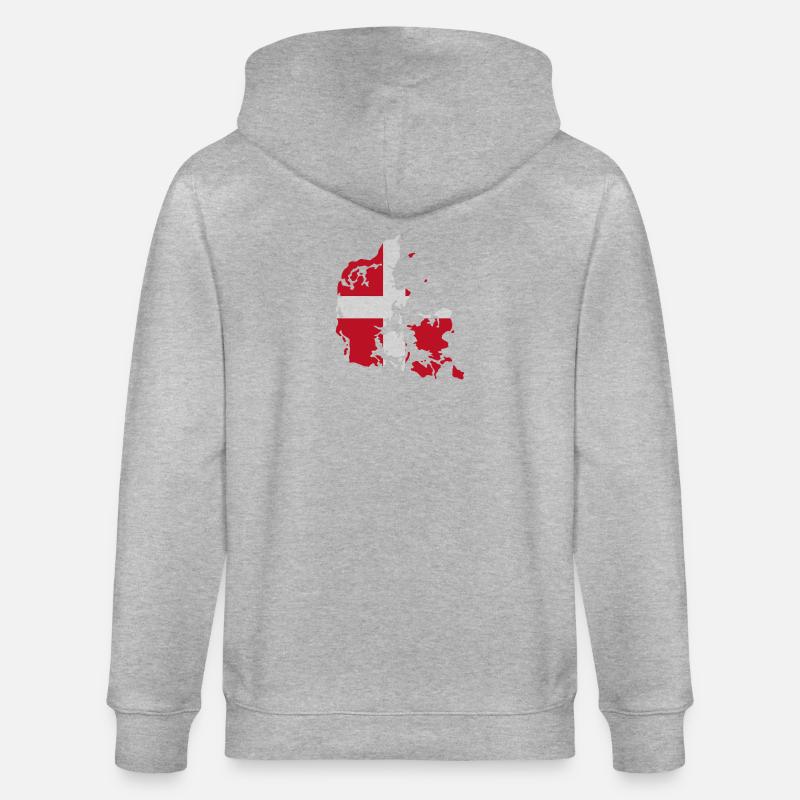 Carte du drapeau du Danemark - Veste à capuche bio CULTIVATOR Stanley/Stella Unisexe - gris chiné