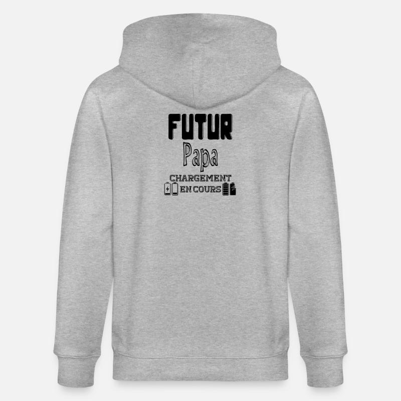 Daddy-to-be Loading In Progress - Stanley/Stella CULTIVATOR Unisex Organic Hooded Jacket - heather grey
