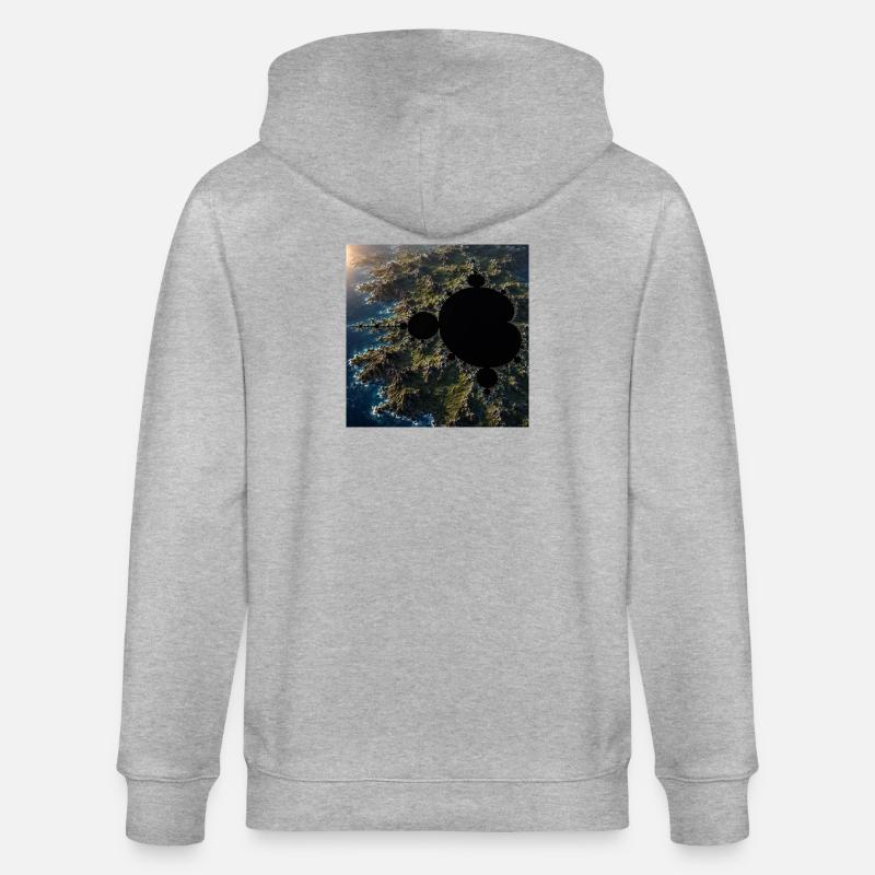 Fractale marine au-dessus de la côte - Veste à capuche bio CULTIVATOR Stanley/Stella Unisexe - gris chiné