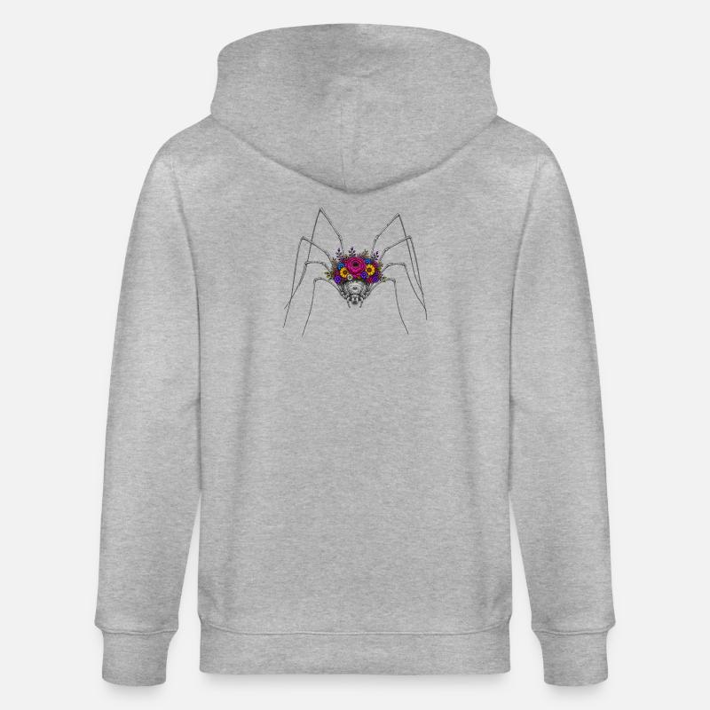 Couronne d’araignée en fleurs - Veste à capuche bio CULTIVATOR Stanley/Stella Unisexe - gris chiné