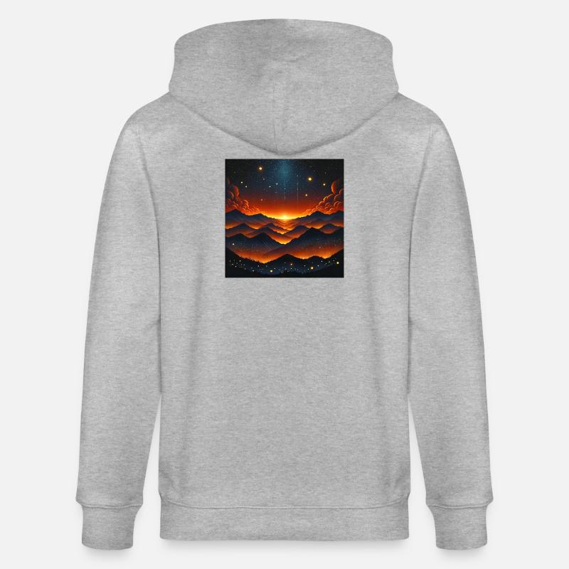 Coucher de soleil éclatant sur Bergen - Veste à capuche bio CULTIVATOR Stanley/Stella Unisexe - gris chiné