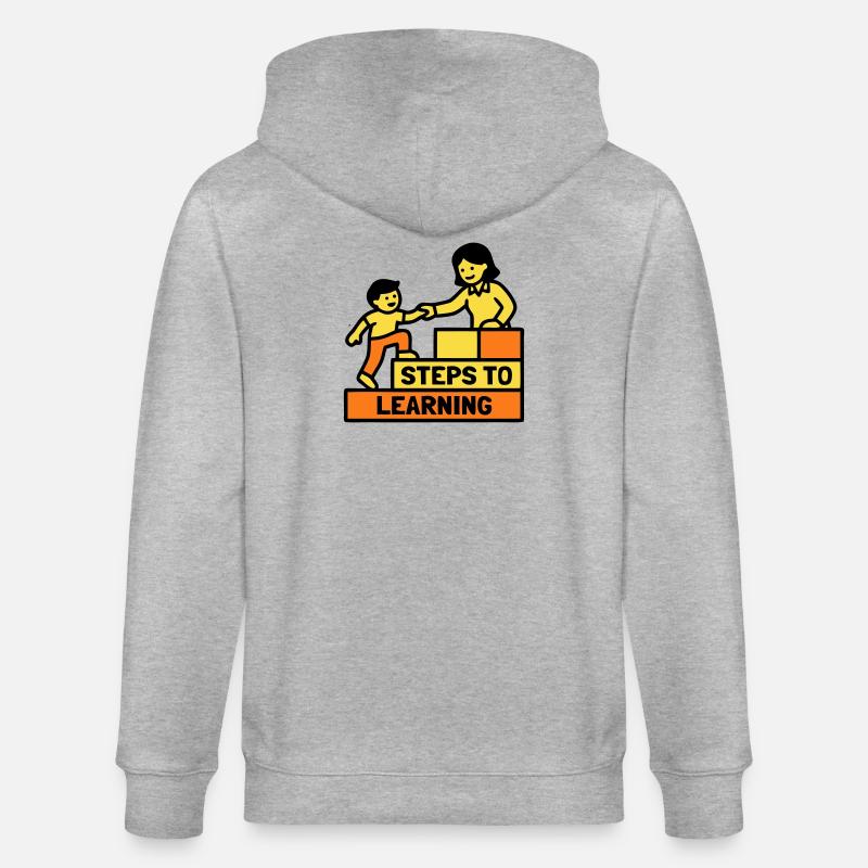 Steps to Learning School Logo - Stanley/Stella CULTIVATOR  Unisex Organic Hooded Jacket - heather grey