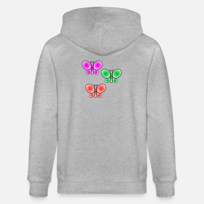Papillons - Veste à capuche bio CULTIVATOR Stanley/Stella Unisexe - gris chiné