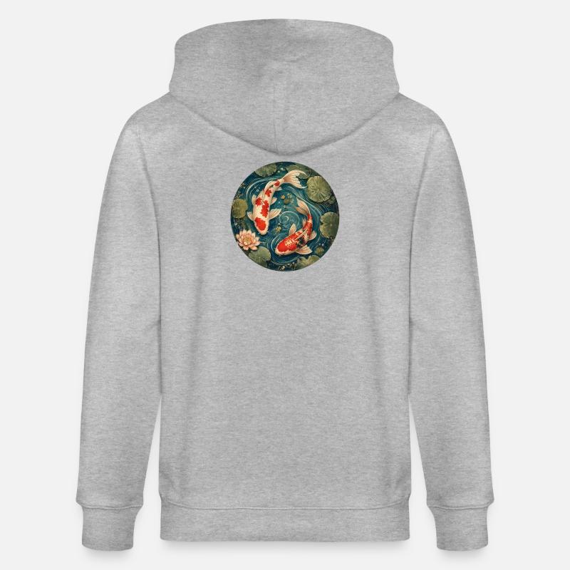 Étang Koi - Veste à capuche bio CULTIVATOR Stanley/Stella Unisexe - gris chiné