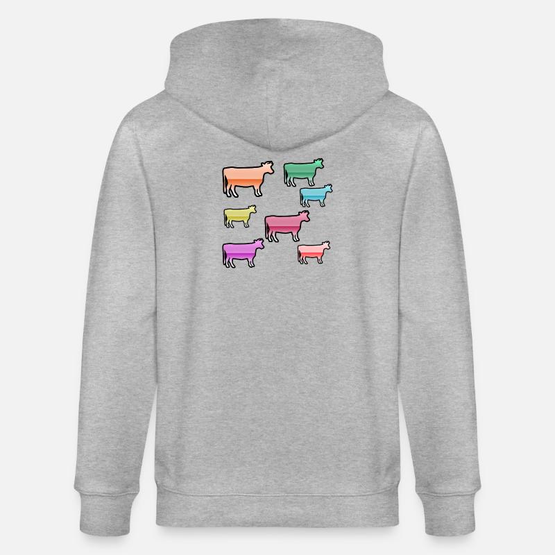 Cows - Stanley/Stella CULTIVATOR  Unisex Organic Hooded Jacket - heather grey