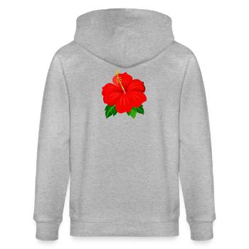 Hibiskusblüte - Stanley/Stella Unisex Bio-Kapuzenjacke CULTIVATOR  - Grau meliert - Hinten - Luana (180cm)