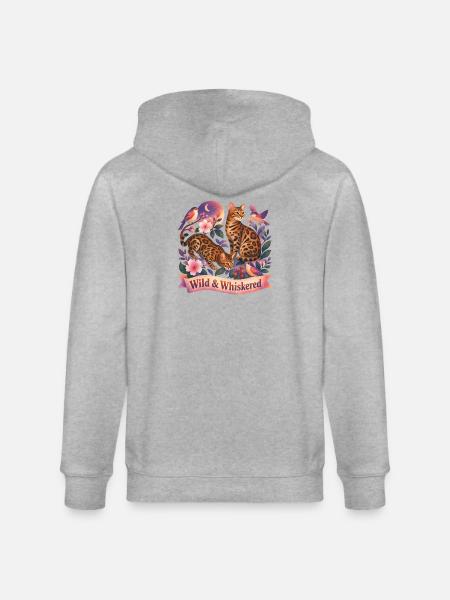Magical Nature Bengal Cat - Stanley/Stella CULTIVATOR Unisex Organic Hooded Jacket - heather grey