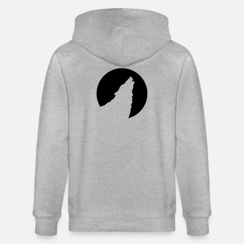 heulender Wolf - Stanley/Stella Unisex Bio-Kapuzenjacke CULTIVATOR  - Grau meliert