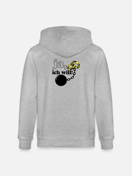 Junggesellenabschied , JGA ja ich will (25) - Stanley/Stella Unisex Bio-Kapuzenjacke CULTIVATOR - Grau meliert