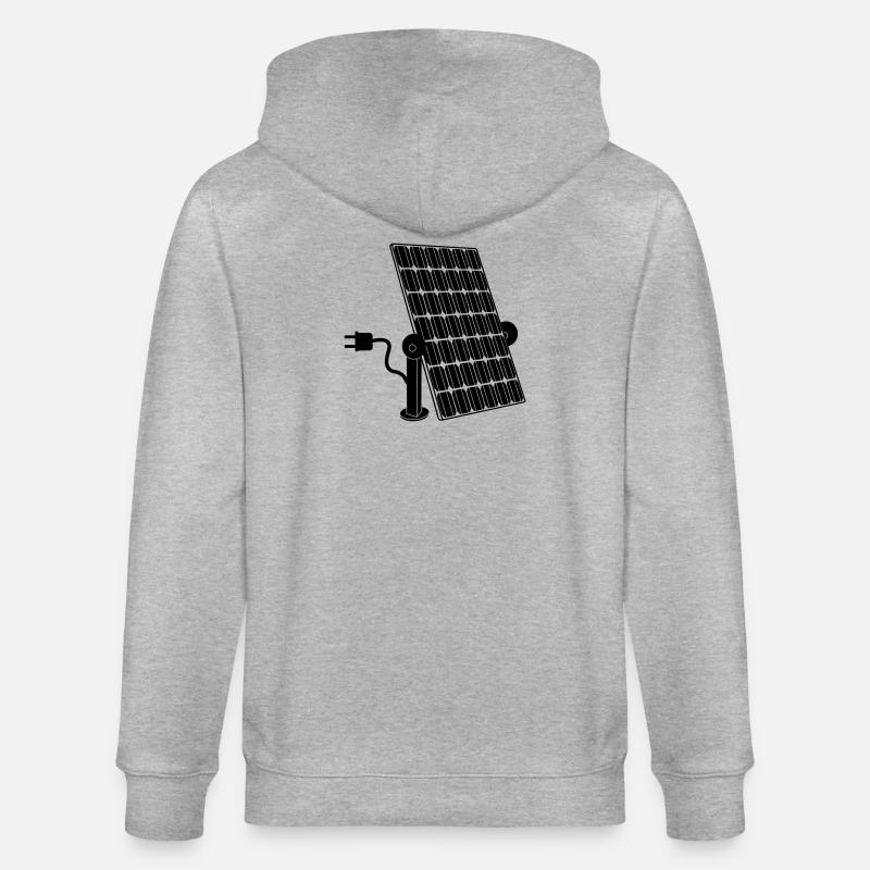 Solar panel with plug - Stanley/Stella CULTIVATOR  Unisex Organic Hooded Jacket - heather grey