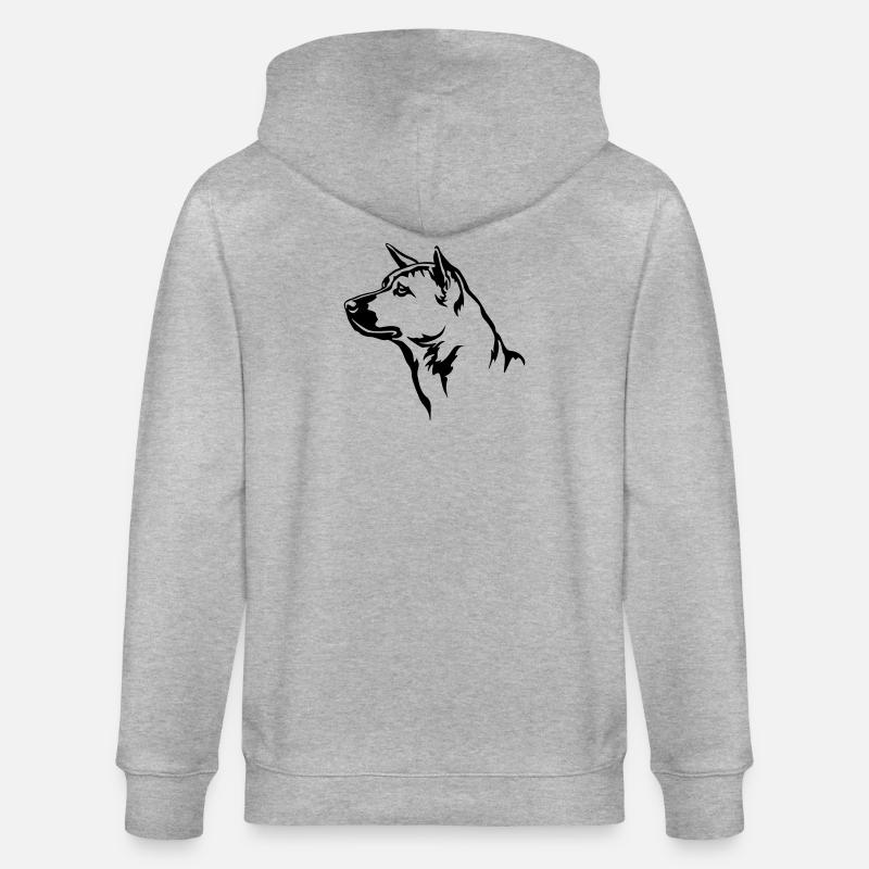 Thai Ridgeback Head - Veste à capuche bio CULTIVATOR Stanley/Stella Unisexe - gris chiné