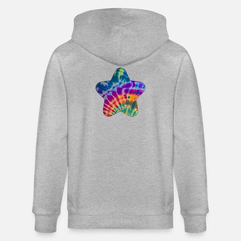 Groovy Tie Dye Star - Veste à capuche bio CULTIVATOR Stanley/Stella Unisexe - gris chiné