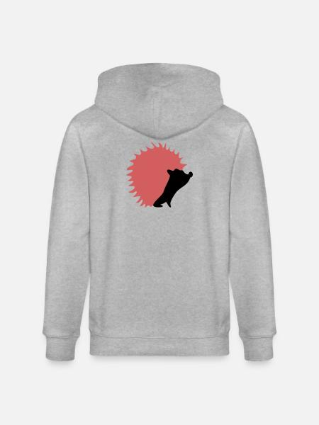 Autumn hedgehogs - Stanley/Stella CULTIVATOR Unisex Organic Hooded Jacket - heather grey