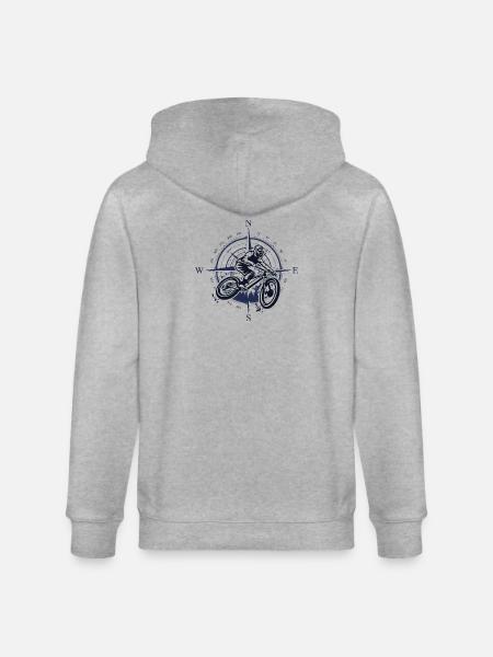 Moto Compass Fahrer - Stanley/Stella Unisex Bio-Kapuzenjacke CULTIVATOR - Grau meliert