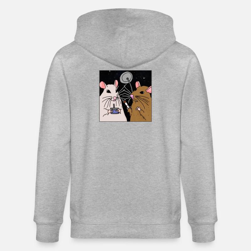 Fumer des rats dans l’espace. - Veste à capuche bio CULTIVATOR Stanley/Stella Unisexe - gris chiné