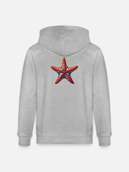 Starfish - Stanley/Stella CULTIVATOR Unisex Organic Hooded Jacket - heather grey