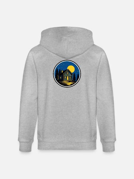 Night in cabin 1 - Stanley/Stella CULTIVATOR Unisex Organic Hooded Jacket - heather grey