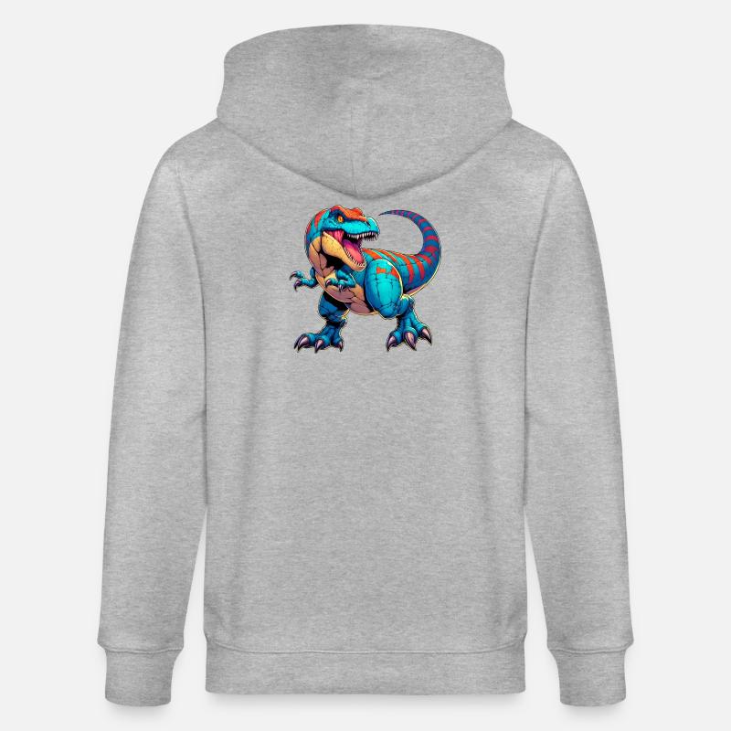 Dinosaurier - Stanley/Stella Unisex Bio-Kapuzenjacke CULTIVATOR  - Grau meliert