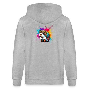 Hedgehog - Stanley/Stella CULTIVATOR  Unisex Organic Hooded Jacket - heather grey - Back - Luana (180cm)