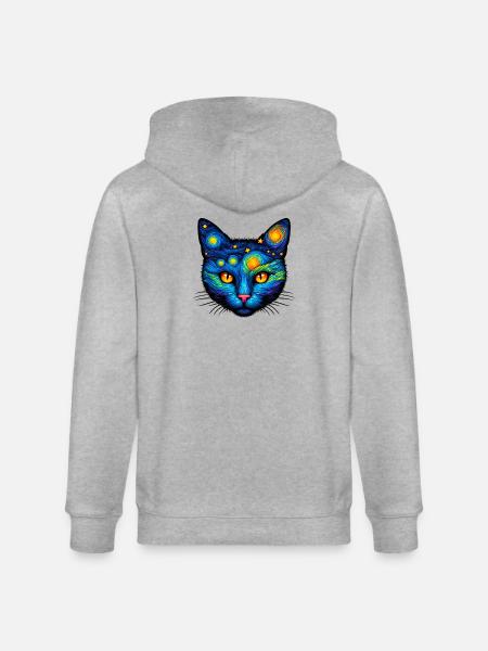 Cat - Stanley/Stella CULTIVATOR Unisex Organic Hooded Jacket - heather grey