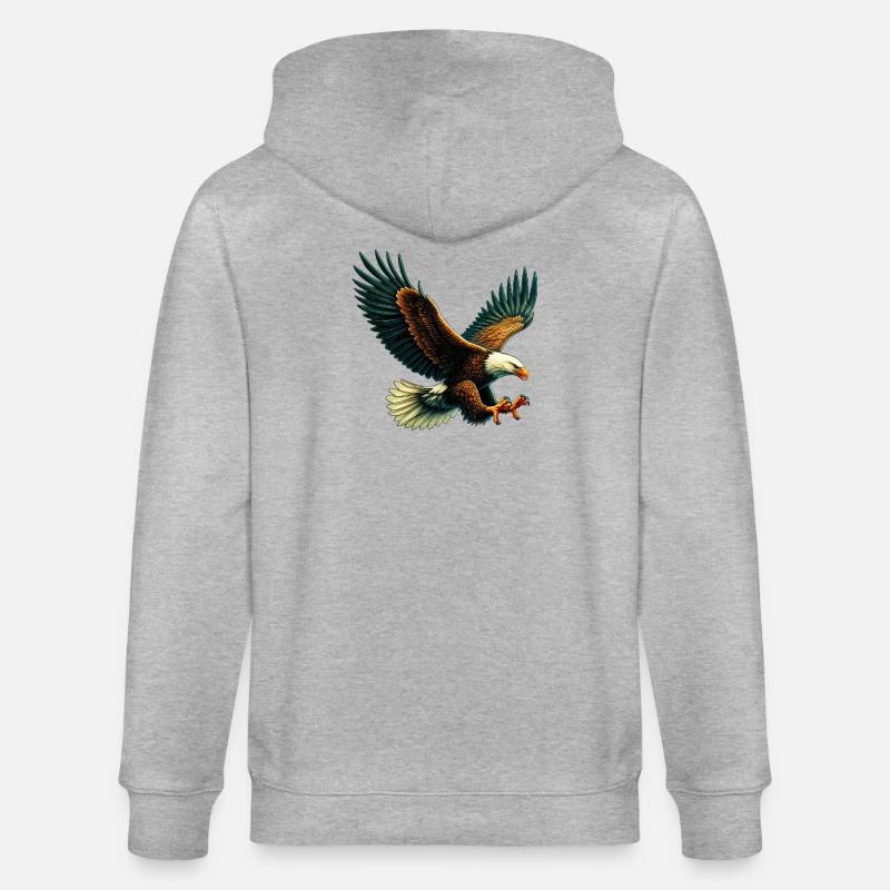 Eagle - Stanley/Stella CULTIVATOR  Unisex Organic Hooded Jacket - heather grey
