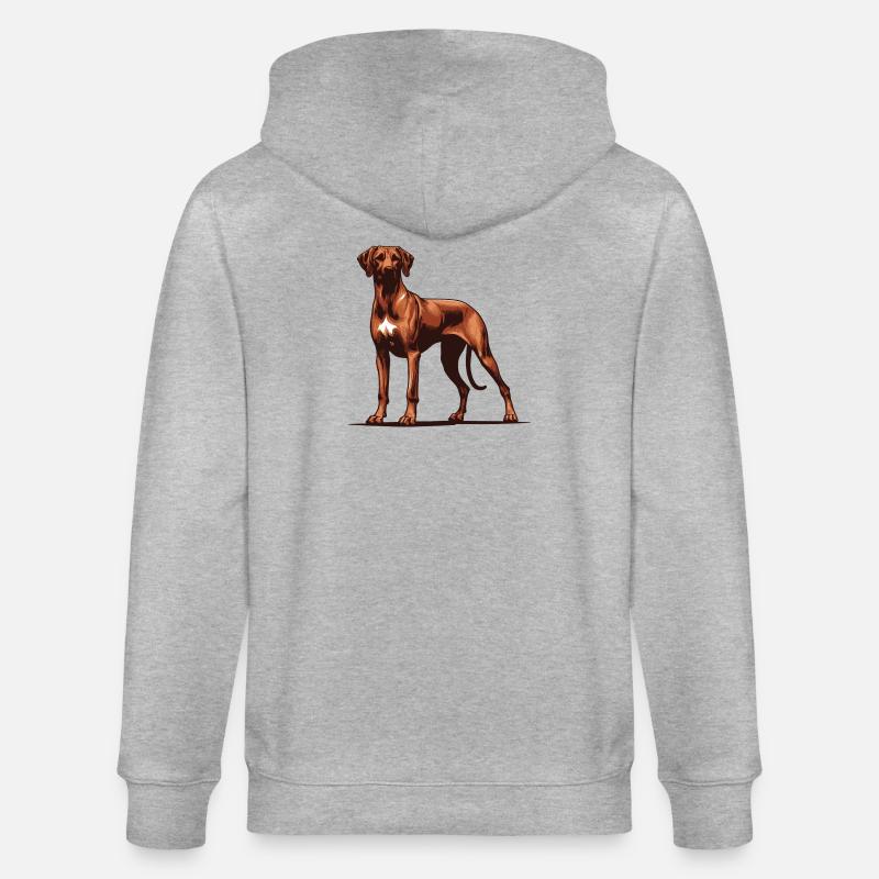 Rhodesian Ridgeback - Stanley/Stella Unisex Bio-Kapuzenjacke CULTIVATOR  - Grau meliert