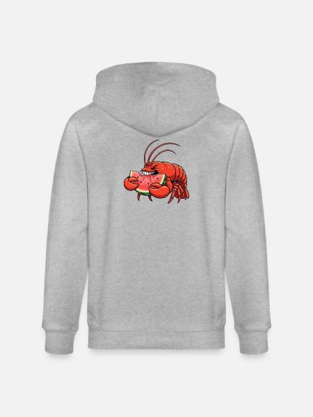 Sweet Lobster Summer Cartoon Watermelon Fruity - Stanley/Stella CULTIVATOR Unisex Organic Hooded Jacket - heather grey