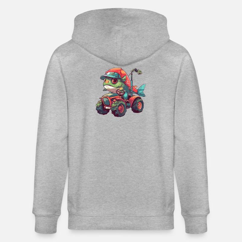 Éleveur de tracteurs de poissons Piranha - Veste à capuche bio CULTIVATOR Stanley/Stella Unisexe - gris chiné
