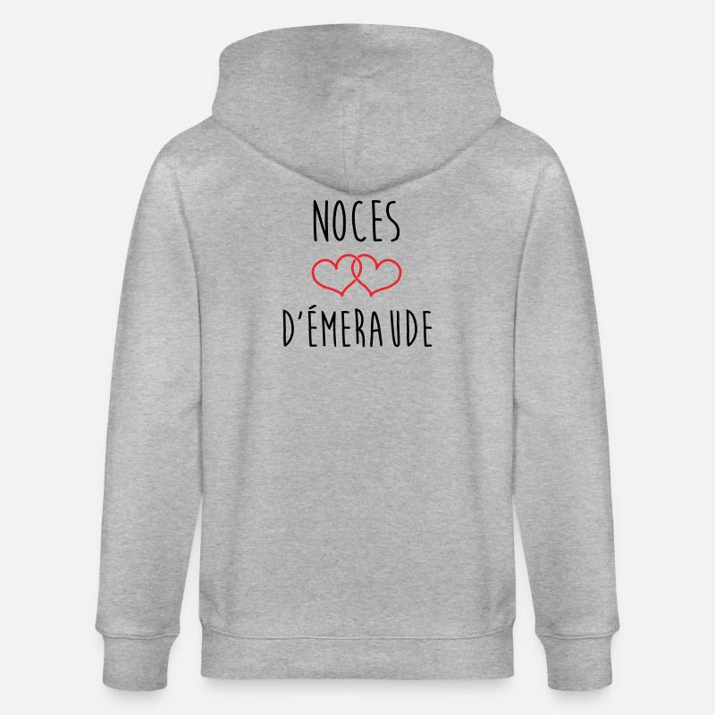 noces d'émeraude 40 ans de mariage - Veste à capuche bio CULTIVATOR Stanley/Stella Unisexe - gris chiné
