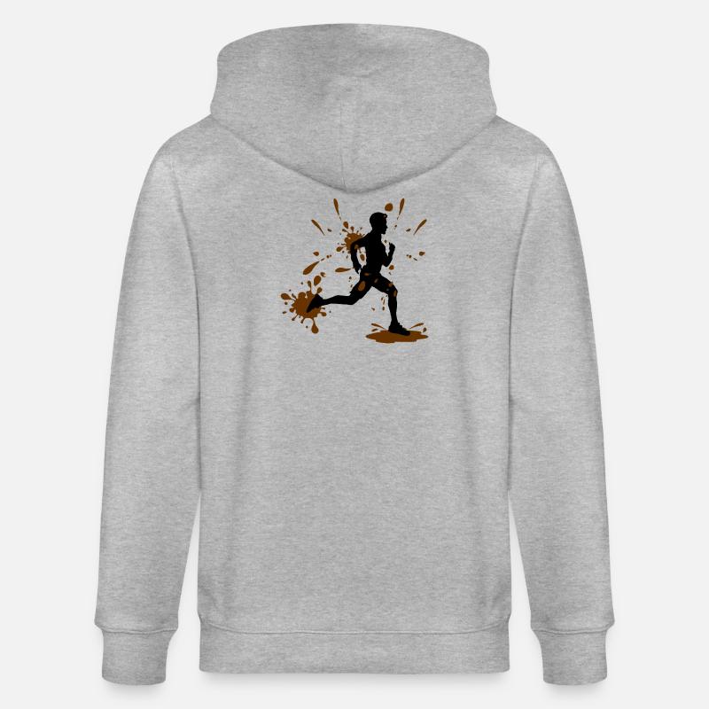 Mud Run Man – Défi Modder Runner - Veste à capuche bio CULTIVATOR Stanley/Stella Unisexe - gris chiné