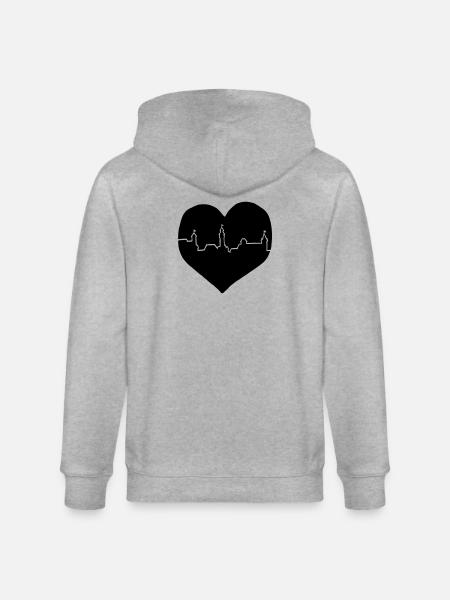 i love Nürnberg - Stanley/Stella Unisex Bio-Kapuzenjacke CULTIVATOR  - Grau meliert
