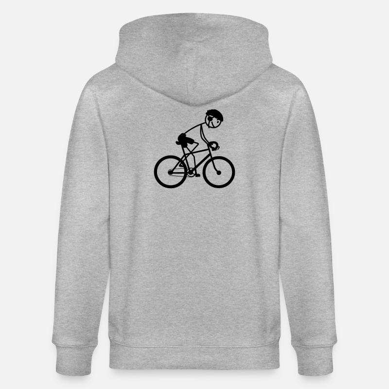 Jung oder Mann auf dem Fahrrad - Stanley/Stella Unisex Bio-Kapuzenjacke CULTIVATOR  - Grau meliert