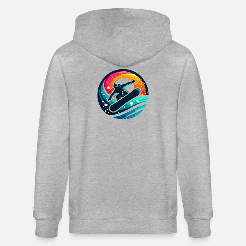 Vibrations de l'Évolution du Snowboard - Veste à capuche bio CULTIVATOR Stanley/Stella Unisexe - gris chiné