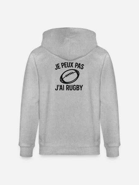 Je peux pas j'ai rugby - Veste à capuche bio CULTIVATOR Stanley/Stella Unisexe - gris chiné