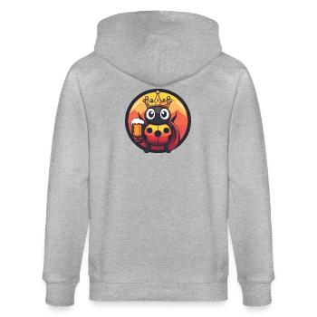 Marienkäfer Bier Lustig - Stanley/Stella Unisex Bio-Kapuzenjacke CULTIVATOR  - Grau meliert - Hinten - Luana (180cm)