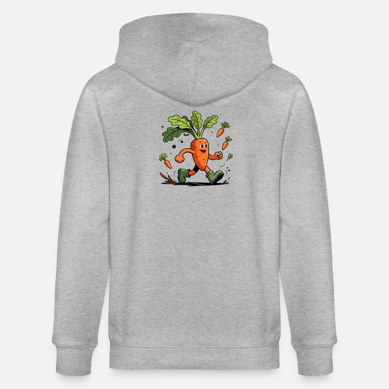 Spaßiger dynamischer Karottengärtner - Stanley/Stella Unisex Bio-Kapuzenjacke CULTIVATOR - Grau meliert