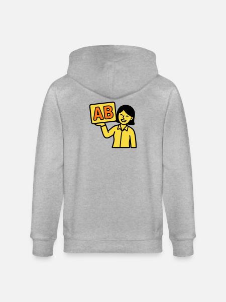 Teacher Elementary School ABC Vector - Stanley/Stella CULTIVATOR  Unisex Organic Hooded Jacket - heather grey