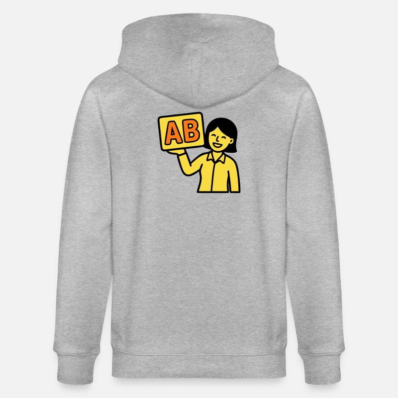 Lehrerin Grundschule ABC Vektor - Stanley/Stella Unisex Bio-Kapuzenjacke CULTIVATOR  - Grau meliert