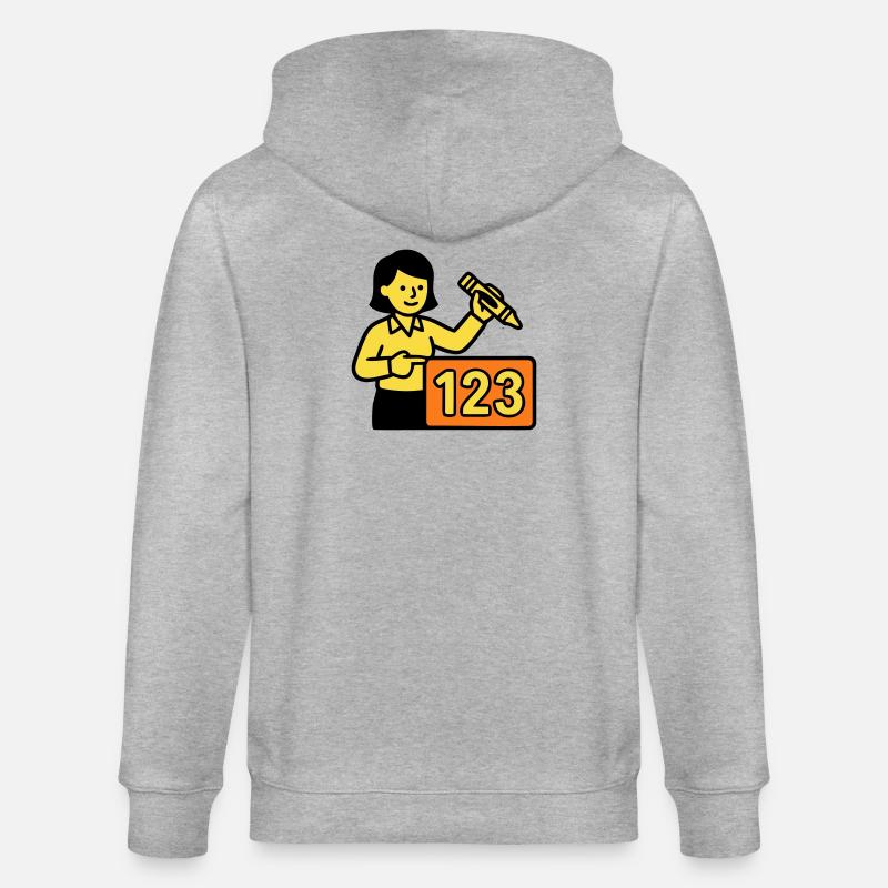 Lehrerin Mathe 123 Schule - Stanley/Stella Unisex Bio-Kapuzenjacke CULTIVATOR  - Grau meliert