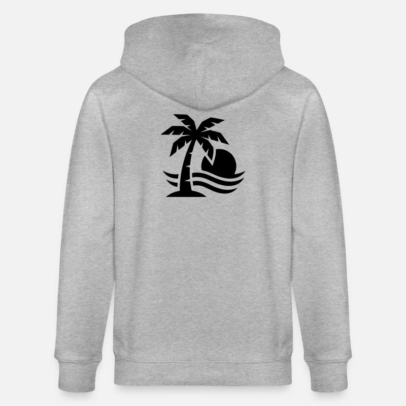 Palm Tree Beach Sun - Veste à capuche bio CULTIVATOR Stanley/Stella Unisexe - gris chiné