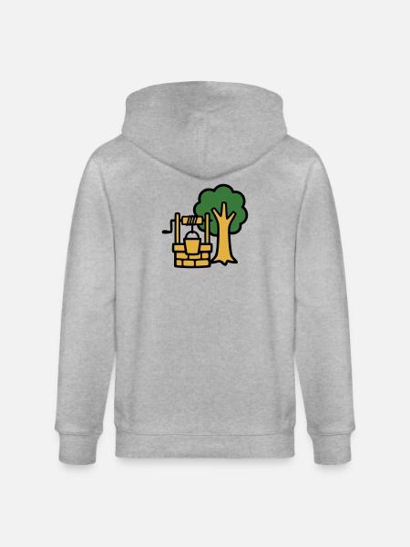 Ziehbrunnen Dorf Logo - Stanley/Stella Unisex Bio-Kapuzenjacke CULTIVATOR  - Grau meliert