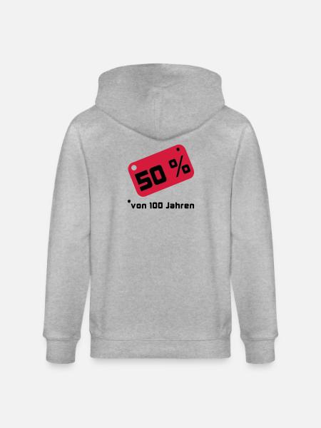 50% ... 100 years - Stanley/Stella CULTIVATOR  Unisex Organic Hooded Jacket - heather grey