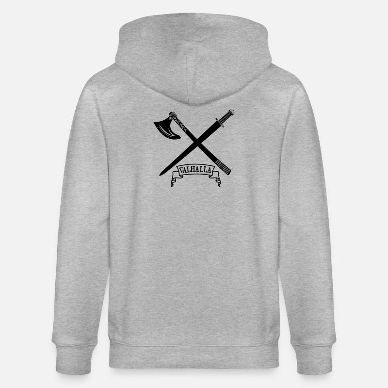 Valhalla avec hache et épée - Veste à capuche bio CULTIVATOR Stanley/Stella Unisexe - gris chiné