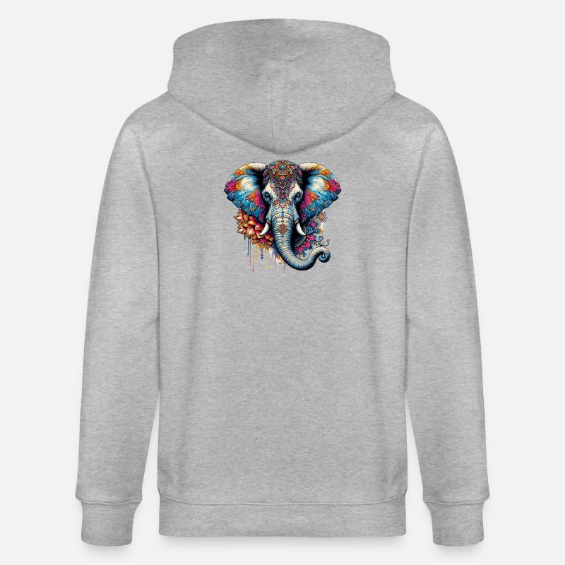Elefant - Stanley/Stella Unisex Bio-Kapuzenjacke CULTIVATOR  - Grau meliert