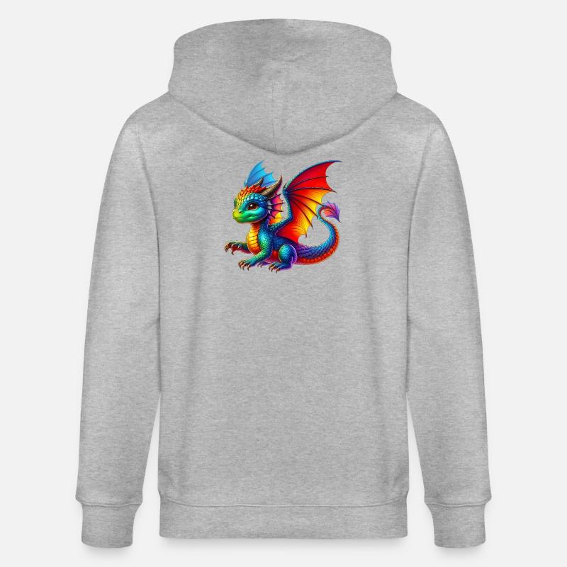Drache - Stanley/Stella Unisex Bio-Kapuzenjacke CULTIVATOR - Grau meliert