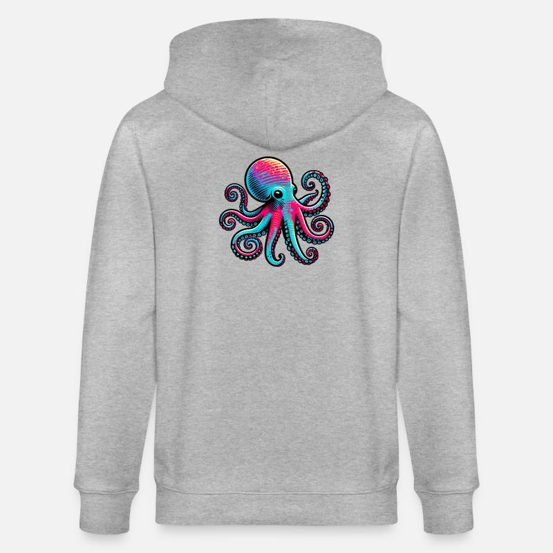 Pieuvre - Veste à capuche bio CULTIVATOR Stanley/Stella Unisexe - gris chiné