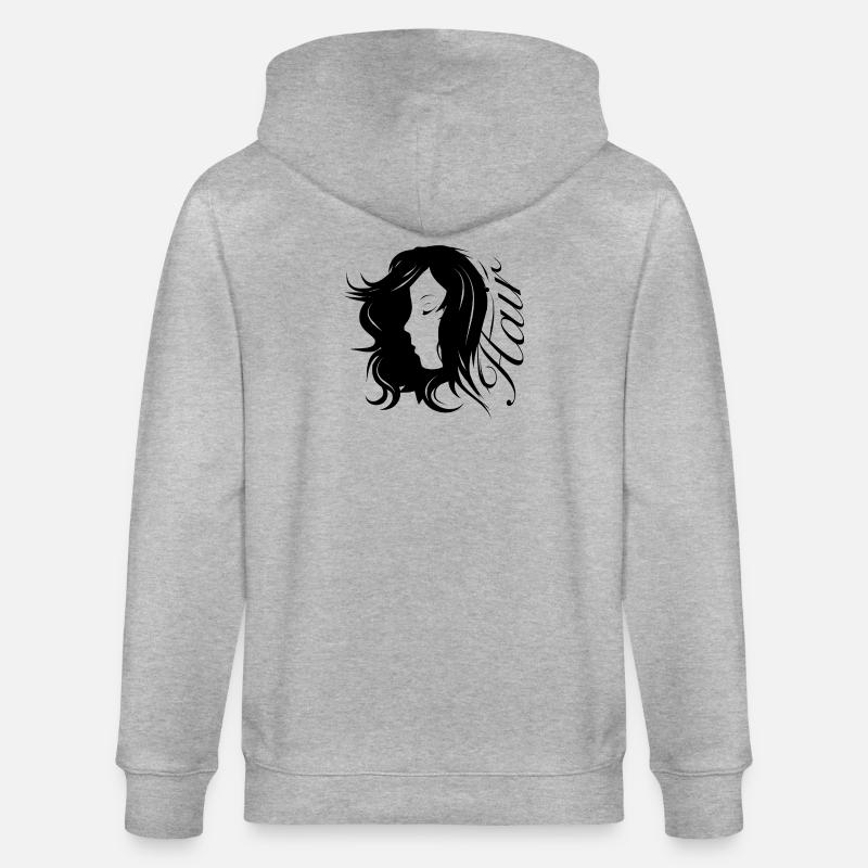 Mädchen Silhouette mit Typografie-Haar - Stanley/Stella Unisex Bio-Kapuzenjacke CULTIVATOR  - Grau meliert