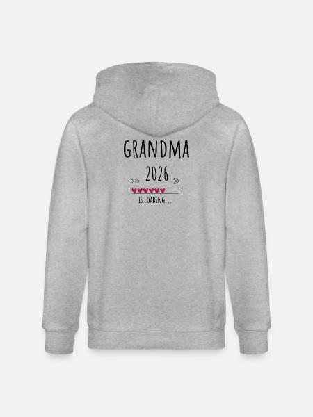 Futur grand-mère 2026 Cadeau Grossesse - Veste à capuche bio CULTIVATOR Stanley/Stella Unisexe - gris chiné
